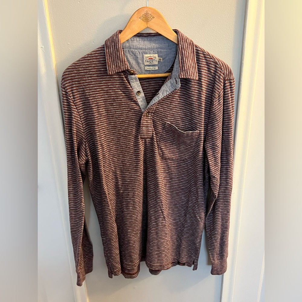 Faherty long sleeve polo